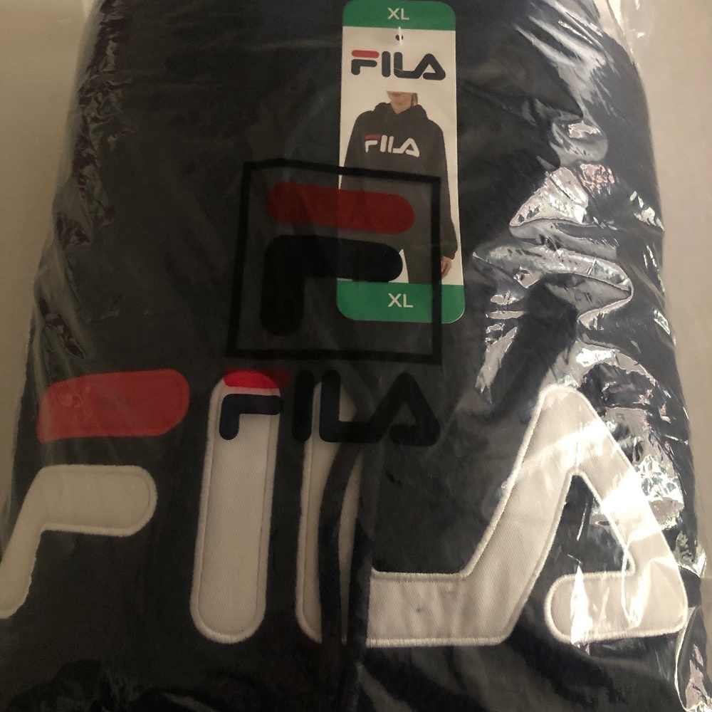 FILA Fleece Hoodie XL, Navy, Womens